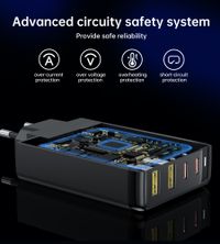 Мережевий зарядний пристрій, GaN, 2 USB-A / 2 USB-C, 140Вт, QC3.0/PD/PPS