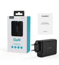 Мережевий зарядний пристрій, GaN, 2 USB-A / 2 USB-C, 140Вт, QC3.0/PD/PPS