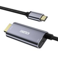 Choetech
Кабель USB-C на HDMI, 4K 60 Гц, вхід живлення PD, 1.8 м