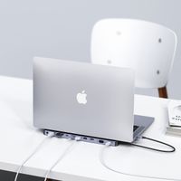 Док станція USB-C 11-в-1 (HDMI/VGA/LAN/картридер/USB-A/USB-C/Audio), алюміній