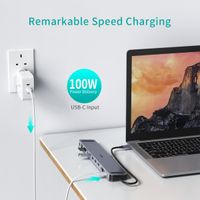 Док станція USB-C 11-в-1 (HDMI/VGA/LAN/картридер/USB-A/USB-C/Audio), алюміній