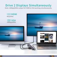 Док станція USB-C 11-в-1 (HDMI/VGA/LAN/картридер/USB-A/USB-C/Audio), алюміній