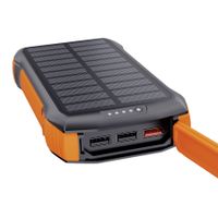 Портативний зарядний пристрій, 20000 mAh, PD20W+QC18W, сонячна панель, QI, LED лампа