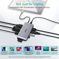 Док станція USB-C 9-в-1 (HDMI/VGA/картридер/LAN/USB-A), алюміній