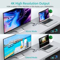 Док станція USB-C 9-в-1 (HDMI/VGA/картридер/LAN/USB-A), алюміній