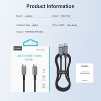 Кабель USB 2.0 C-тато/C-тато, 60 ватт, 1.2 м, преміум