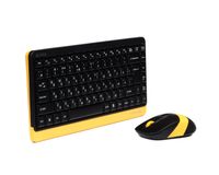 Комплект бездротовий Fstyler клавіатура+миша, чорний+жовтий, USB