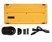 Комплект бездротовий Fstyler клавіатура+миша, чорний+жовтий, USB