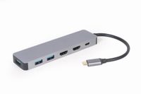 Док станція USB-C 3-в-1 (Хаб/HDMI/PD), сірий