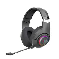 Ігрові бездротові навушники з мікрофоном, RGB підсвічування, Bluetooth + 2.4GHz + 3.5 jack
