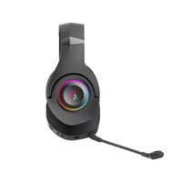 Ігрові бездротові навушники з мікрофоном, RGB підсвічування, Bluetooth + 2.4GHz + 3.5 jack