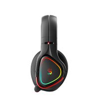 Ігрові бездротові навушники з мікрофоном, RGB, Bluetooth + 2.4GHz + 3.5 jack