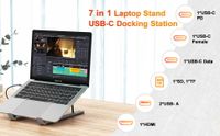 Док станція USB-C 7-в-1 (HDMI/PD/картридер/USB-A / USB-C), алюміній