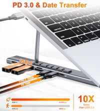 Док станція USB-C 7-в-1 (HDMI/PD/картридер/USB-A / USB-C), алюміній