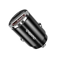 Автомобільний зарядний пристрій, USB-A/USB-C, 30Вт, QC3.0/PD, чорний