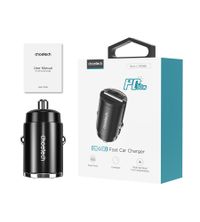 Автомобільний зарядний пристрій, USB-A/USB-C, 30Вт, QC3.0/PD, чорний
