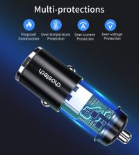 Автомобільний зарядний пристрій, USB-A/USB-C, 30Вт, QC3.0/PD, чорний