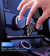 Автомобільний зарядний пристрій, USB-A/USB-C, 30Вт, QC3.0/PD, чорний