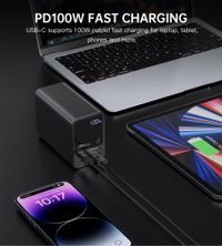Портативний зарядний пристрій, 27000 mA, QC/PD 222,5 Вт, чорний