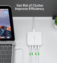 Мережевий зарядний пристрій, GaN, 2 USB-A / 2 USB-C, 100Вт, QC3.0/PD/PPS