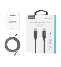 Кабель USB 2.0, 240w, C-тато/C-тато, 1 м, преміум