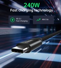 Кабель USB 2.0, 240w, C-тато/C-тато, 2 м, преміум