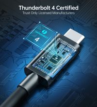 Кабель Thunderbolt4 (40Gbps) Power Delivery (PD) 100 Ватт, 8K@60Hz, C-тато/C-тато, 0.8 м, преміум