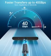 Кабель Thunderbolt4 (40Gbps) Power Delivery (PD) 100 Ватт, 8K@60Hz, C-тато/C-тато, 0.8 м, преміум