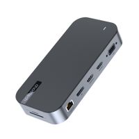 Док станція USB-C 15-в-1 (HDMI / PD / картридер / LAN / USB-A / USB-C Аудіо), алюміній