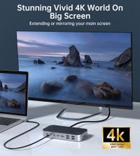 Док станція USB-C 15-в-1 (HDMI / PD / картридер / LAN / USB-A / USB-C Аудіо), алюміній