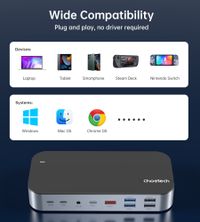 Док станція USB-C 15-в-1 (HDMI / PD / картридер / LAN / USB-A / USB-C Аудіо), алюміній