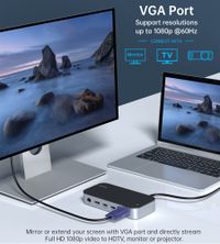 Док станція USB-C 15-в-1 (HDMI / PD / картридер / LAN / USB-A / USB-C Аудіо), алюміній
