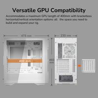 Ігровий корпус, 2*120mm вентилятори передвстановлені, ATX/mATX/mini-ITX, Type C x 1, USB3.0 x 2, Audio x1, скляне вікно