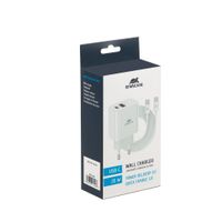 Мережевий зарядний пристрій, 2х USB-А + Type-C, PD 20W+QC3.0, кабель Type-C, білий