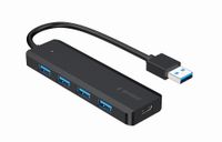 Gembird
Хаб на 4 порти USB 3.1,USB-A, USB-C PD, пластик, чорний