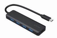 Gembird
Хаб на 4 порти USB 3.1,USB-C, USB-C PD, пластик, чорний