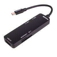 Maxxter
Хаб USB 3.0 Type-С на 3 порти, 1x USB3.0 USB A + 2x USB2.0 USB A + 1x SD card