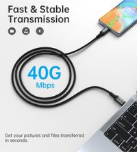 Кабель USB4.Gen 3, 40 Gbps, 240w, C-тато/C-тато, 1.2 м, преміум