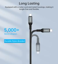 Кабель USB4.Gen 3, 40 Gbps, 240w, C-тато/C-тато, 1.2 м, преміум