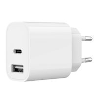 Gembird
Мережевий ЗП, 1xUSB-A+1xUSB-C 5V/2.4A (12W), білий