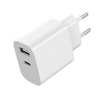 Мережевий ЗП, 1xUSB-A+1xUSB-C 5V/2.4A (12W), білий