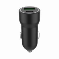 Автомобільний зарядний пристрій, 1xUSB-A (18W QC3.0)+ 1xUSB-C (20W PD), чорний