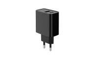 Мережевий ЗП, 1 USB-A + 1 Type-C (PD20Вт + QC3.0 18Вт), чорний