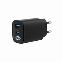 Gembird
Мережевий ЗП, 1 USB-A (QC3.0 18W) + 1 Type-C (PD20W), LCD, чорний