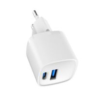 Мережевий ЗП, 1 USB-A + 1 Type-C (PD20Вт + QC3.0 18Вт), білий