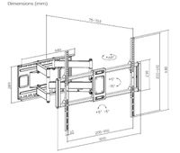 Настінний поворотний кронштейн 60” - 120” (до 120 кг)