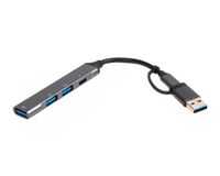 Хаб USB 3.0 Type-C на 4 порти, перехідник Type-A, 1xUSB-A 3.0, 2xUSB-A 2.0, 1xUSB-C