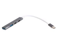 Хаб USB 3.0 Type-С на 4 порти, 1xUSB-A 3.0, 1xUSB-A 2.0, 2xUSB-C