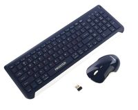 Бездротовий комплект (клавіатура + мишка), з акумуляторами, безшумний, темно-синій