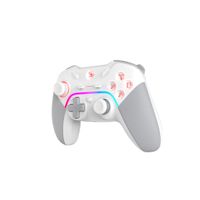 Бездротовий ігровий геймпад, 2.4 ГГц / USB, з акумулятором, білий+сірий